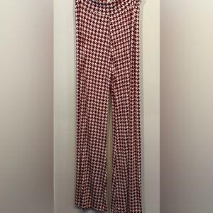 Boutique Rust/white Houndstooth Palazzo pants